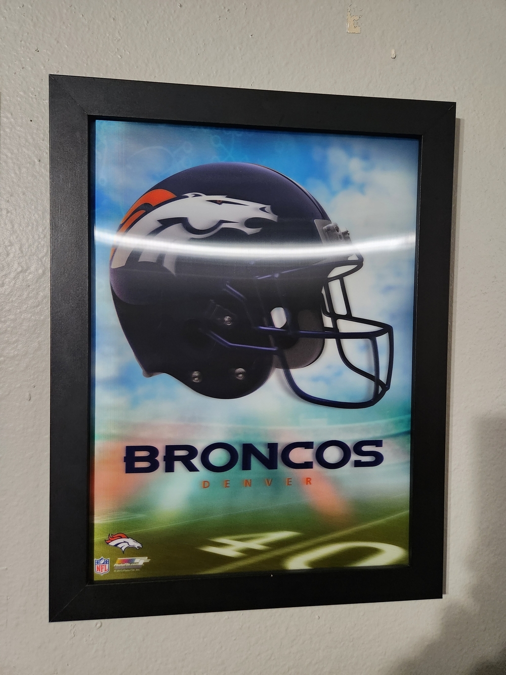 Denver Broncos 3D Framed Helmet Wall Art - Black